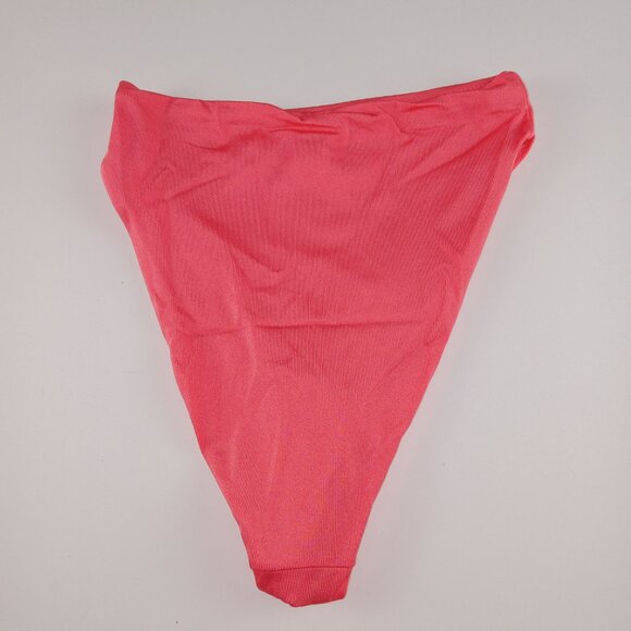 ASOS Design Women's High Leg High Waist Bikini Bottom Size 4 Coral Shimmer Swim - Picture 5 of 9